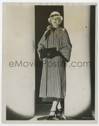 4d305 DOUBLE HARNESS  7x9 news photo 1933 Ann Harding in swagger coat of brown & white striped wool!