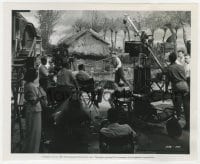 4d335 EXILE candid 8.25x10 still 1947 camera & sound crews filming Douglas Fairbanks Jr.!