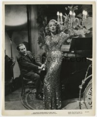 4d363 FOREIGN AFFAIR  8.25x10 still 1948 Marlene Dietrich in shimmering dress singing by piano!