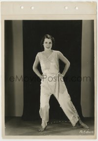 4d369 FRANCES DEE  8x11 key book still 1930s full-length modeling a pretty silk & lace outfit!