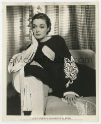 4d380 GAIL PATRICK  8x10 still 1935 wonderful seated portrait in cool dress with chest cut-out!