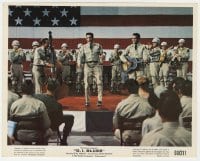 4d039 G.I. BLUES color 8x10 still 1960 Elvis Presley & band performing for the troops!