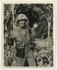 4d441 GUNG HO  8.25x10 still 1943 great c/u of soldier Randolph Scott in jungle with gun drawn!