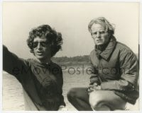 4d532 JAWS candid 8x10 still 1975 director Steven Spielberg confers with producer Richard Zanuck!
