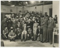 4d596 LAUREL & HARDY deluxe 7.25x9.25 still 1943 in crowd by Merritt Sibbald from Air Raid Wardens!