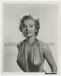 4d003 MARILYN MONROE  8.25x10 still 1952 sexy close portrait in barely there gold lame halter top!