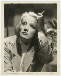4d659 MARLENE DIETRICH  8x10 still 1937 close portrait holding cigarette & looking up from Angel!