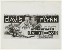 4d776 PRIVATE LIVES OF ELIZABETH & ESSEX  8.25x10 still 1939 Bette Davis & Errol Flynn on 24-sheet!