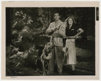 4d777 PRIVATE NUMBER  8.25x10.25 still 1936 Robert Taylor with rifle, Loretta Young & Great Dane!