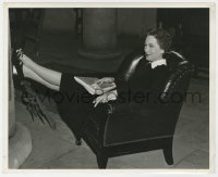 4d849 SHINING VICTORY candid 8x10 still 1941 Geraldine Fitzgerald with script & cigarette by Lacy!