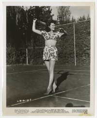 4d858 SINCE YOU WENT AWAY candid 8.25x10 still R1948 Rhonda Fleming uncredited, playing tennis!
