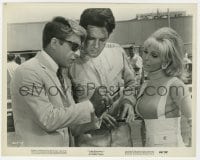 4d878 SPEEDWAY  8x10.25 still 1968 race car driver Elvis Presley, sexy Nancy Sinatra & Bill Bixby!