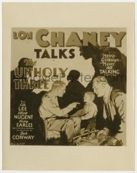 4d960 UNHOLY 3  8x10 still 1930 art of Lon Chaney Sr., who talks, on the non-existent six-sheet!