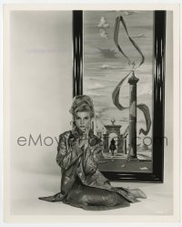 4d997 YVETTE MIMIEUX  8x10 still 1960 the beautiful Time Machine star sitting by painting!