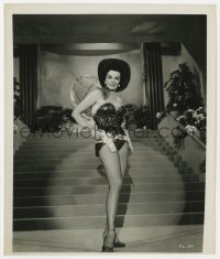 4d373 FRENCH LINE  English 8x9.5 still 1954 full-length sexy showgirl Jane Russell wearing fishnets!