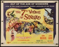 4f486 7th VOYAGE OF SINBAD style B 1/2sh 1958 by Ray Harryhausen, all the best scenes!