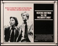 4f489 ALL THE PRESIDENT'S MEN 1/2sh 1976 Dustin Hoffman & Robert Redford as Woodward & Bernstein!