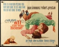 4f490 ALL THE WAY HOME 1/2sh 1963 romantic close up of sexy Jean Simmons & Robert Preston!