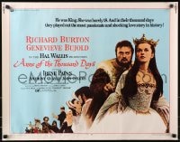 4f493 ANNE OF THE THOUSAND DAYS 1/2sh 1970 c/u of King Richard Burton & Genevieve Bujold!