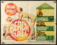 4f503 BEACH BALL 1/2sh 1965 Edd Byrnes, The Supremes, sexy blonde Chris Noel in bikini!