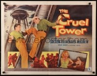 4f542 CRUEL TOWER style B 1/2sh 1956 the higher they climb, the closer they get to terror!