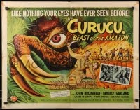 4f545 CURUCU, BEAST OF THE AMAZON style A 1/2sh 1956 Universal monster art by Reynold Brown!