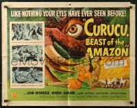 4f546 CURUCU, BEAST OF THE AMAZON style B 1/2sh 1956 Universal horror, monster art by Reynold Brown!