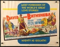 4f550 DAVID & BATHSHEBA style B 1/2sh 1951 Biblical Gregory Peck broke God's commandment for sexy Susan Hayward