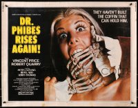 4f562 DR. PHIBES RISES AGAIN 1/2sh 1972 Vincent Price, pretty girl strangled by skeleton hands!
