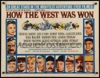 4f602 HOW THE WEST WAS WON style B 1/2sh 1964 John Ford epic, Reynolds, Gregory Peck & all-star cast