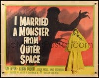 4f605 I MARRIED A MONSTER FROM OUTER SPACE 1/2sh 1958 great image of Gloria Talbott & alien shadow!
