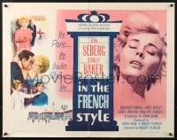 4f608 IN THE FRENCH STYLE 1/2sh 1963 art of sexy Jean Seberg, Robert Parrish directed!