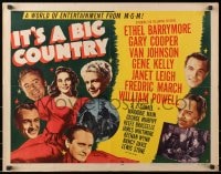4f618 IT'S A BIG COUNTRY style A 1/2sh 1951 Gary Cooper, Janet Leigh, Gene Kelly & other major stars
