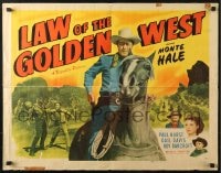 4f647 LAW OF THE GOLDEN WEST style B 1/2sh 1949 great image of cowboy Monte Hale as Buffalo Bill Cody!