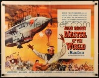 4f670 MASTER OF THE WORLD 1/2sh 1961 Jules Verne, Vincent Price, cool art of enormous flying machine!