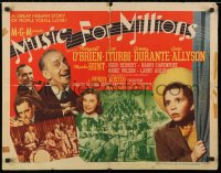 4f677 MUSIC FOR MILLIONS style A 1/2sh 1945 Margaret O'Brien, Jimmy Durante, Jose Iturbi