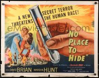 4f683 NO PLACE TO HIDE style B 1/2sh 1956 biological germ warfare will wipe out the human race!