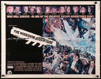 4f697 POSEIDON ADVENTURE 1/2sh 1972 cool artwork of Gene Hackman escaping by Mort Kunstler!