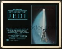 4f711 RETURN OF THE JEDI int'l 1/2sh 1983 George Lucas, art of hands holding lightsaber by Reamer!