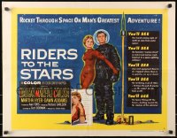 4f714 RIDERS TO THE STARS style A 1/2sh 1954 Lundigan rockets through space on man's greatest adventure!