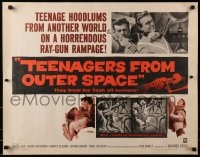 4f757 TEENAGERS FROM OUTER SPACE 1/2sh 1959 thrill-crazed hoodlums on a horrendous ray-gun rampage!