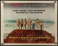 4f759 THEY CAME TO CORDURA style A 1/2sh 1959 Gary Cooper, Rita Hayworth, Tab Hunter, Van Heflin