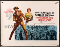 4f770 TWO MULES FOR SISTER SARA 1/2sh 1970 art of gunslinger Clint Eastwood & Shirley MacLaine!