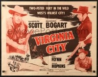 4f776 VIRGINIA CITY 1/2sh R1956 Errol Flynn, Hopkins, top billed Randolph Scott & Humphrey Bogart!