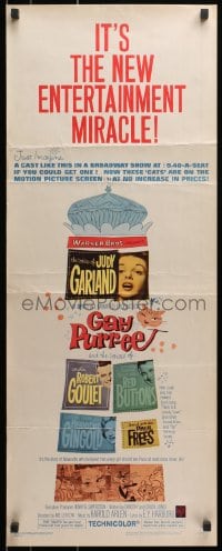 4f102 GAY PURR-EE insert 1962 Judy Garland, Robert Goulet, Red Buttons, cartoon cats!