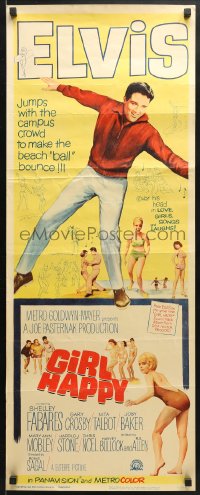 4f106 GIRL HAPPY insert 1965 great image of Elvis Presley dancing, Shelley Fabares, rock & roll!