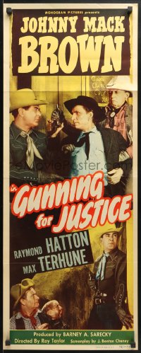 4f118 GUNNING FOR JUSTICE insert 1948 Johnny Mack Brown, Raymond Hatton, Max Terhune