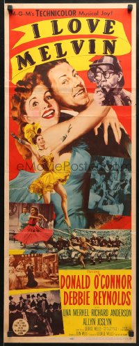4f129 I LOVE MELVIN insert 1953 great romantic art of Donald O'Connor & Debbie Reynolds!