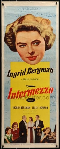 4f133 INTERMEZZO insert R1956 beautiful Ingrid Bergman is in love with violinist Leslie Howard!