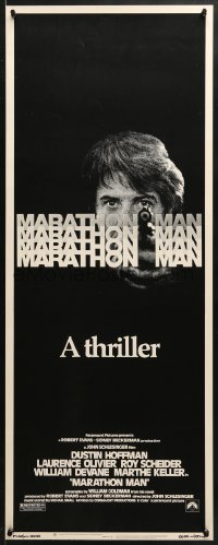 4f160 MARATHON MAN insert 1976 cool image of Dustin Hoffman, John Schlesinger classic thriller!